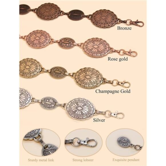 Western Metal Concho Belt for Women Cowgirl Chain Belts for Dresses Jeans main image 7